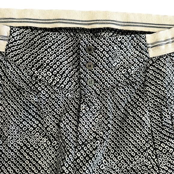 Anthropologie Tiny Pants L Black White Print Cotton Boho Cuffed Cropped - Picture 7 of 12